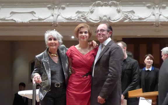 Christine, Lady Hill, winner Ioana Cristina Goicea and Sir Michael Hill