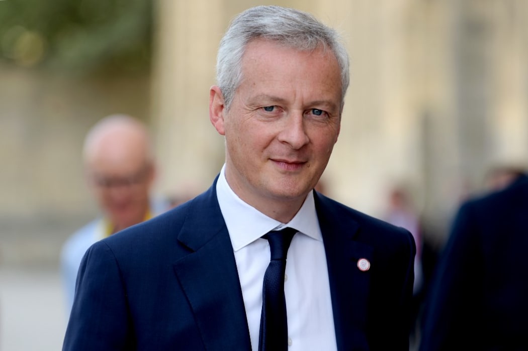 French Finance and Economy Minister Bruno Le Maire visits the 'Grandes Ecuries' prior to the start of the G7 (Group of 7) Finance Ministers and Central Bank Governors' meeting in Chantilly on July 17, 2019,