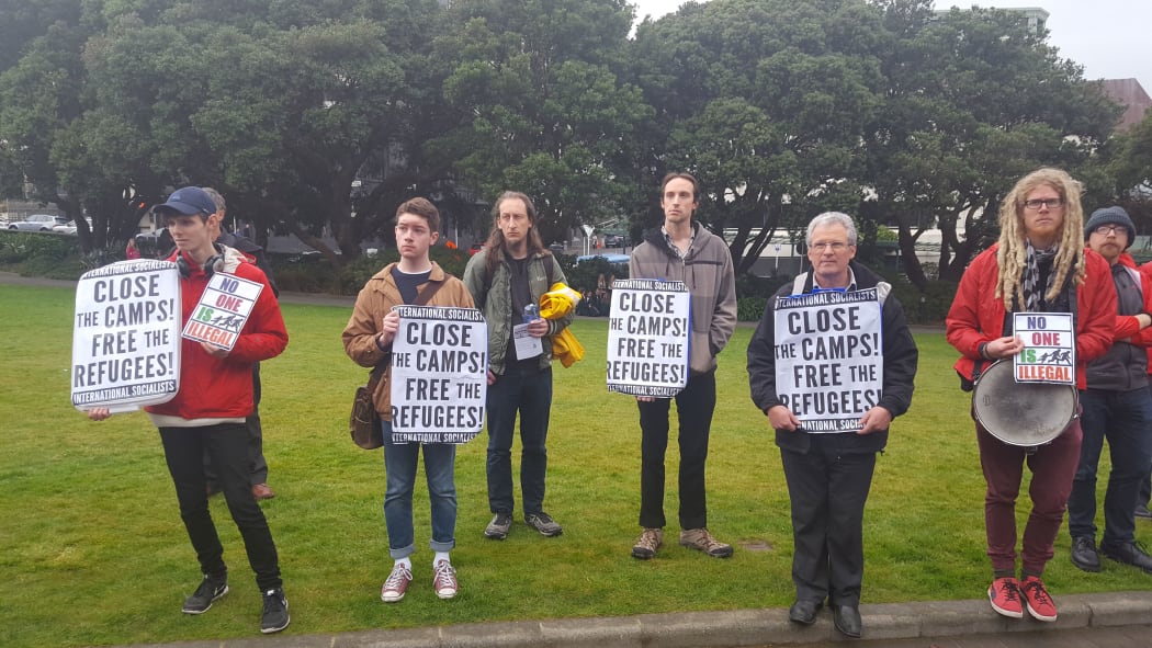Protesters at Parliament have called on the government to step up and more forcefully oppose Australia's use of offshore detention camps.