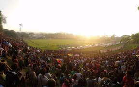 Thousands turned up at Lawson Tama stadium in Honiara yesterday to farewell the Regional Assistance Mission to Solomon Islands