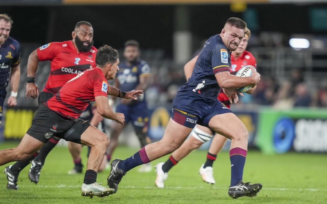 Saula Ma'u during the Highlanders v Crusaders, Super Rugby Pacific match, Forsyth Barr Stadium, Dunedin.