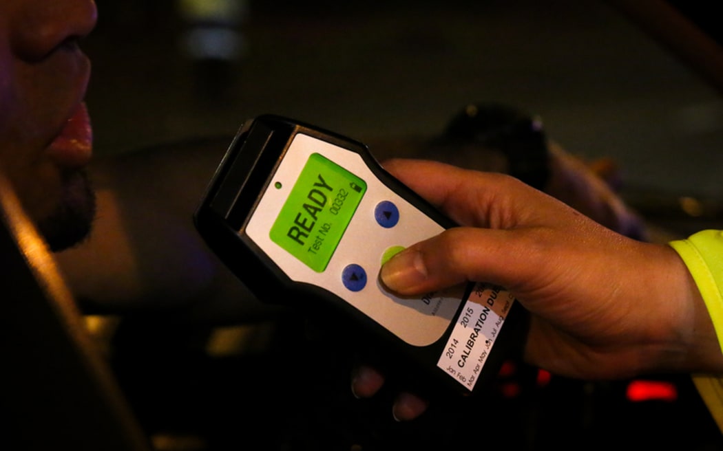 A police checkpoint at Mana, Wellington.