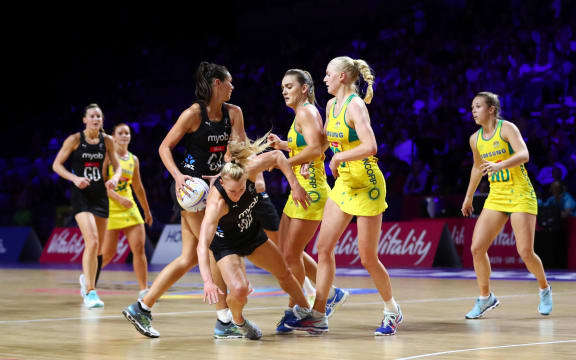 Shannon Saunders and Ameliaranne Ekenasio of New Zealand and Liz Watson and Jo Weston of Australia.