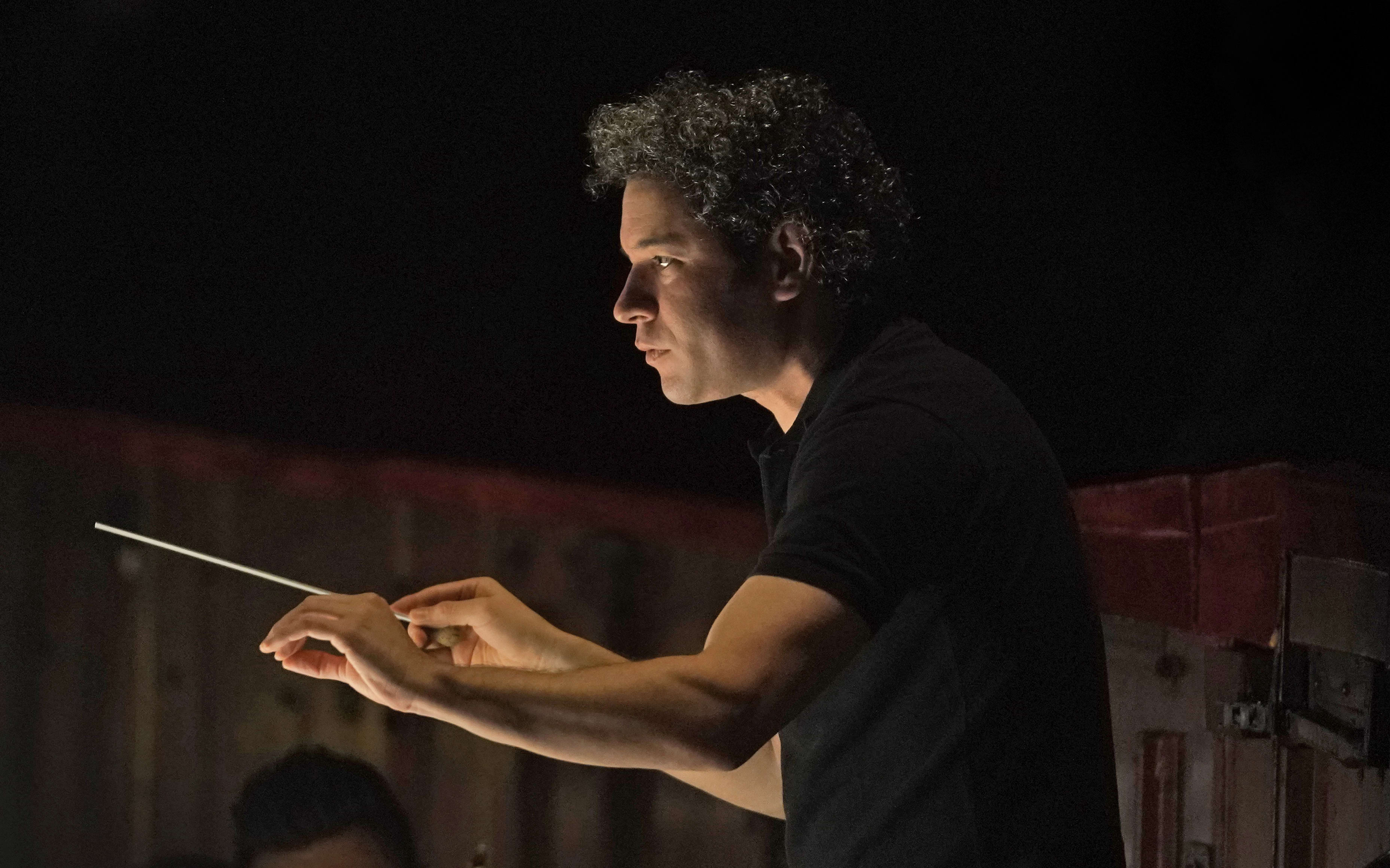 Conductor Gustavo Dudamel during a rehearsal for Verdi's "Otello."