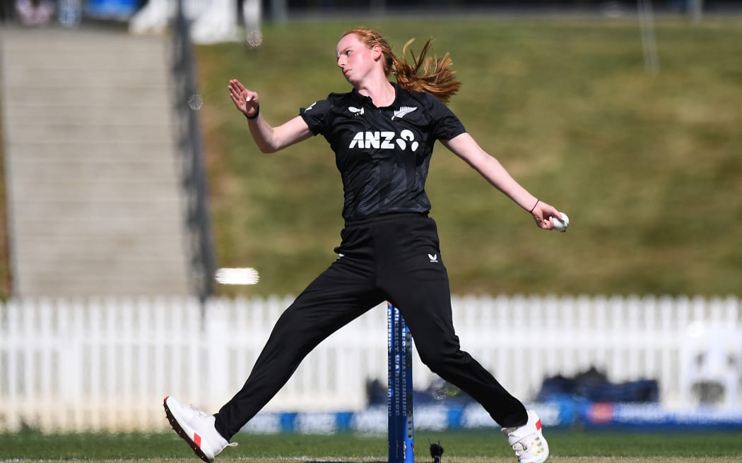 White Ferns bowler Bree Illing during the 2nd One Day International against Sri Lanka, at Saxton Oval, Nelson, 7 March 2025. ©Copyright Photo: Chris Symes / www.photosport.nz