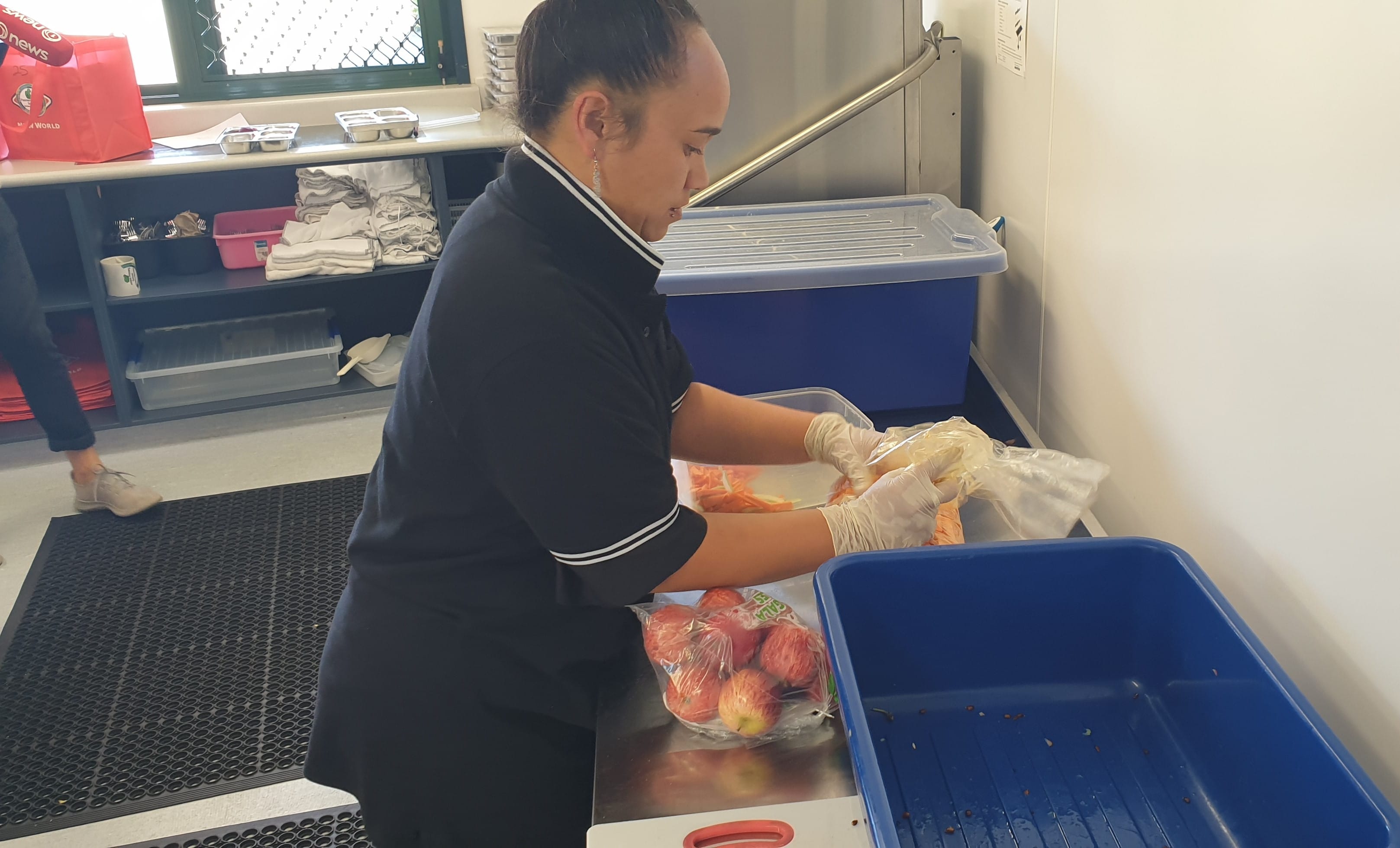 Parents put the meals into reusable bento boxes each morning, a task that provides paid jobs for 4 people.