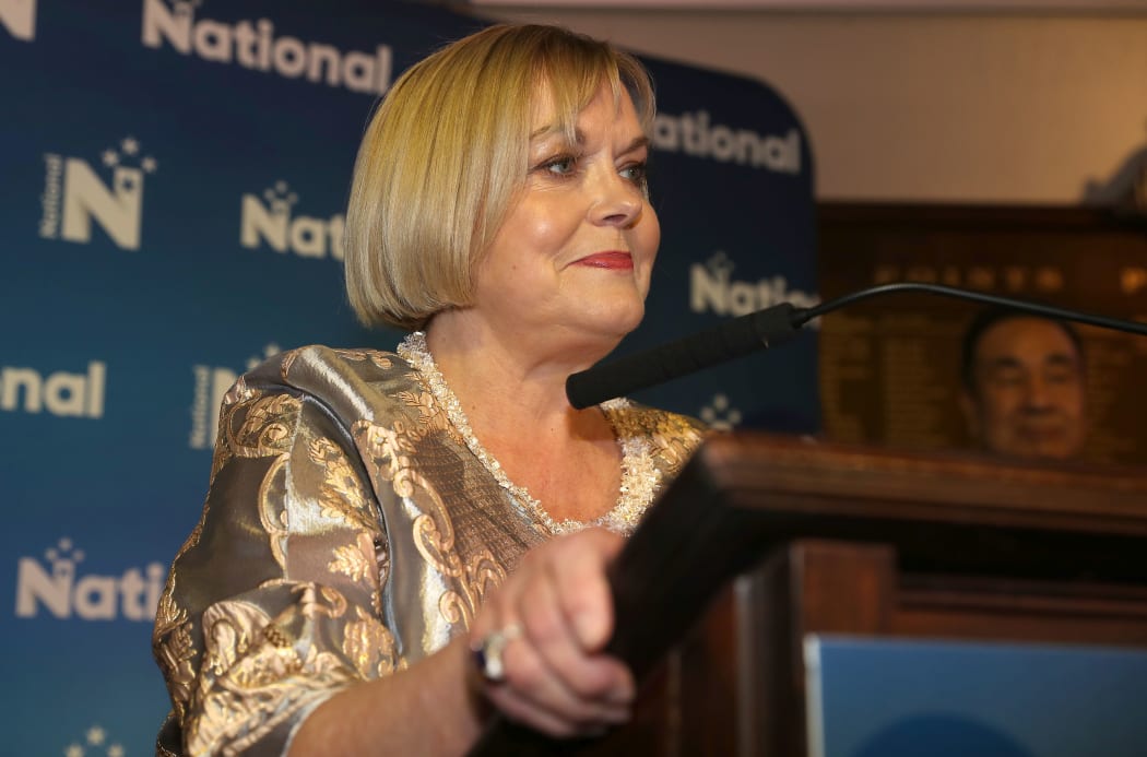 National leader Judith Collins giving her speech after being defeated at the 2020 election.