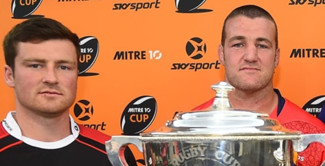 Canterbury captain Jack Stratton and Tasman skipper Alex Ainsley.