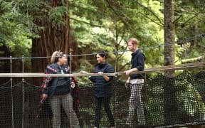 Prince Harry, Duke of Sussex and Meghan, Duchess of Sussex visit Redwoods Tree Walk.