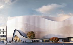 An artist's impression of the Wellington Convention Centre as viewed from Wakefield Street.