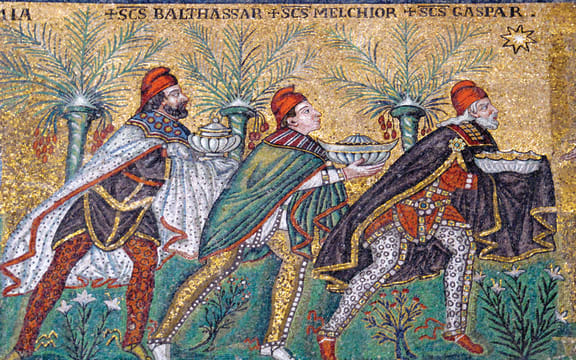 Journey of the Magi mosaic in the Basilica Sant'Apollinare Nuovo, Ravenna. 6th century