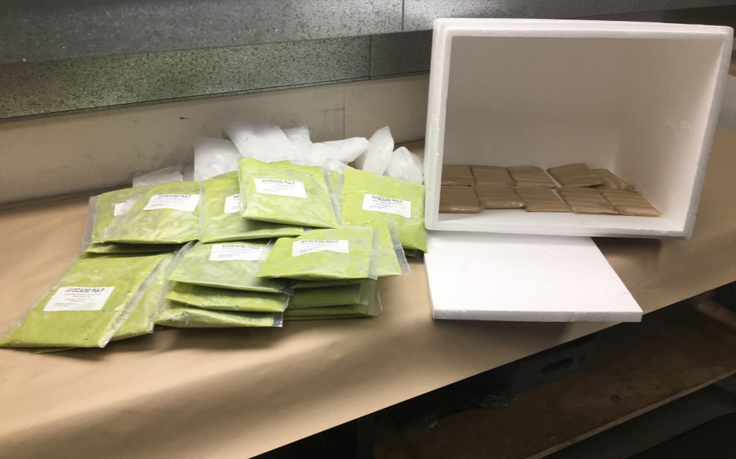 Meth hidden with avocado pulp