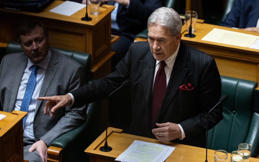 Winston Peters speaks in the debate on the Privileges Committee's majority recommendation of parliamentary suspensions for three Te Pāti Māori MPs.