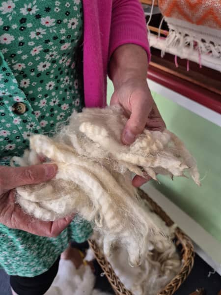 Some of the raw wool sourced from Taranaki farms.