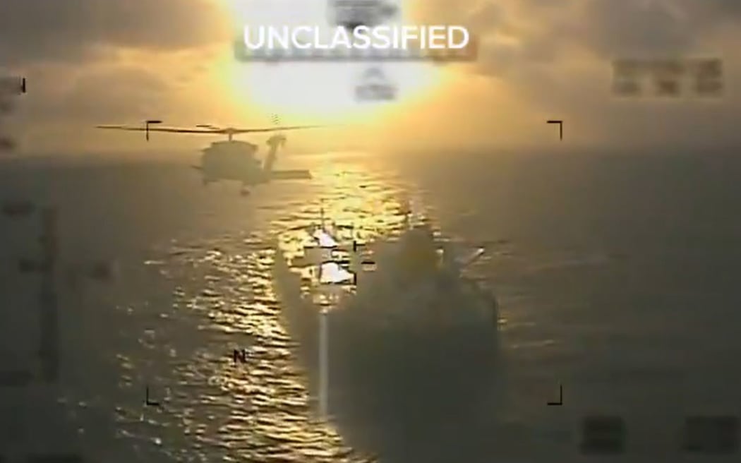 US forces seize a Panama-flagged vessel in December 2025.