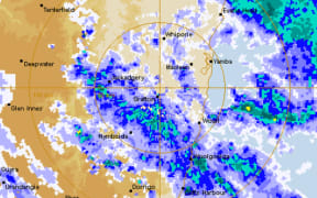 A rain radar image of the northern NSW coast.