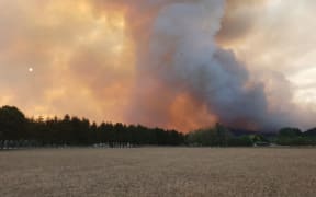 Fiery smoke is also visible from State Highway 6 near Wakefield.