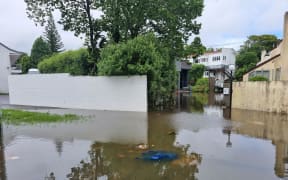 Homes have been stickered and flooding remains on Kimberley Road in Auckland's Epsom.