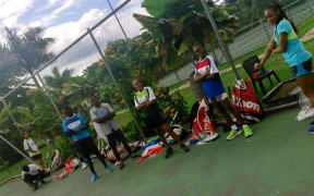Tennis players from the Pacific Oceania Regional Training Centre in Lautoka.