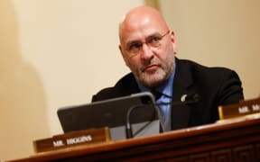 US Representative Clay Higgins speaks as Homeland Security Secretary Alejandro Mayorkas testifies at a Fiscal Year 2025 budget hearing at Capitol Hill in Washington, DC on April 16, 2024. (Photo by Julia Nikhinson / AFP)