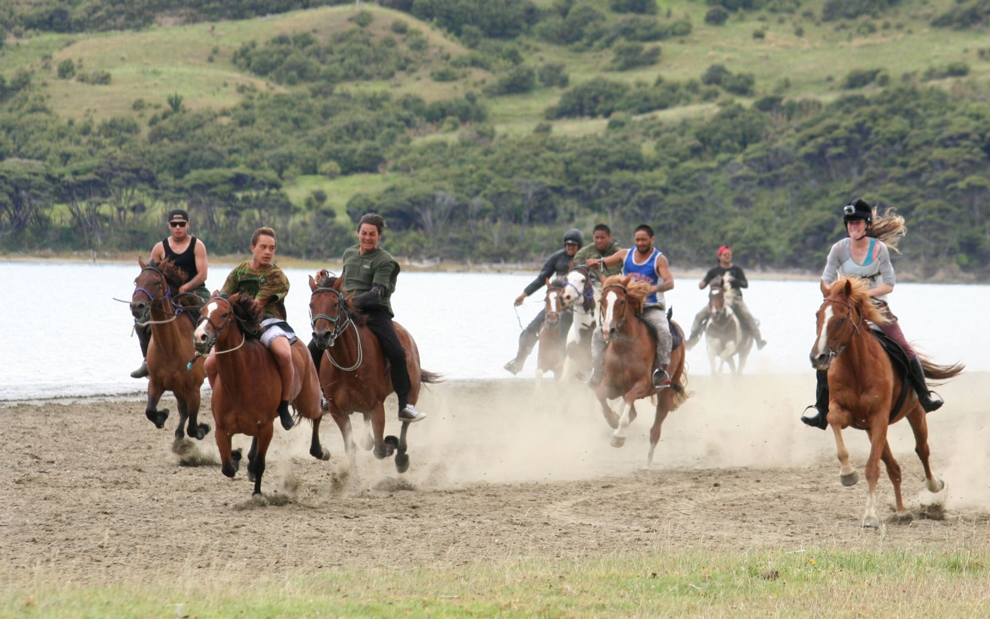 Horse racing at the United Marae Sports Day held in Pawarenga, Northland.
