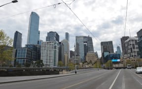 MELBOURNE, AUSTRALIA - SEPTEMBER 18: A deserted view from Melbourne city on September 18, 2020 in Melbourne, Australia. Streets, shopping malls, squares, parks and train stations in the city remain empty due to the Stage 4 restrictions and curfew from 9 p.m. to 5 a.m.