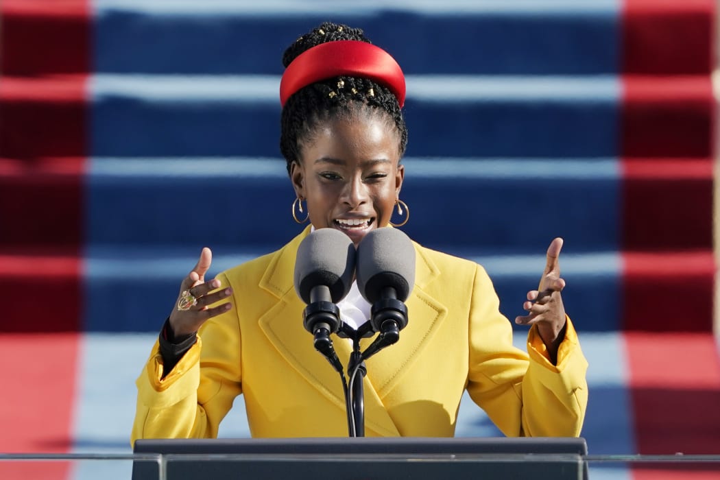 Poet Amanda Gorman speaks at the inauguration of US President Joe Biden.