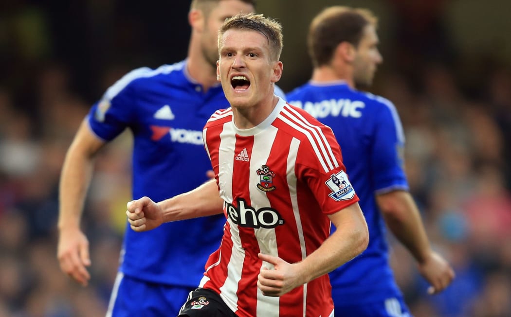 Southampton's Steven Davies celebrates goal against Chelsea 2015