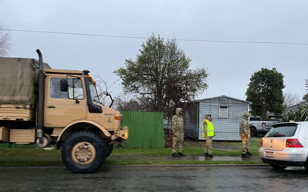Defence Force personnel in Spring Creek.