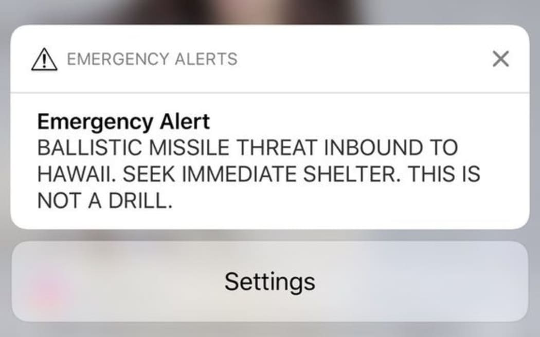 Hawaii false ballistic missile warning