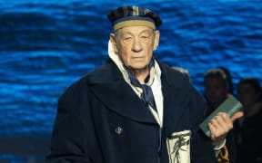 British actor Ian McKellen attends British fashion label S.S.Daley's Autumn/Winter 2023 collection catwalk show on the third day of the London Fashion Week, in London, on February 19, 2023. (Photo by Niklas HALLE'N / AFP) / RESTRICTED TO EDITORIAL USE
