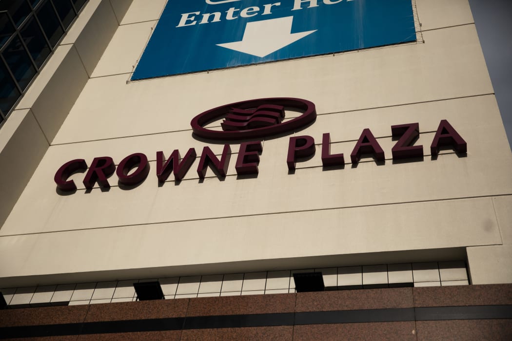 Crowne Plaza Hotel in Central Auckland is a designated isolation facility for people who have entered the country post COVID 19.
