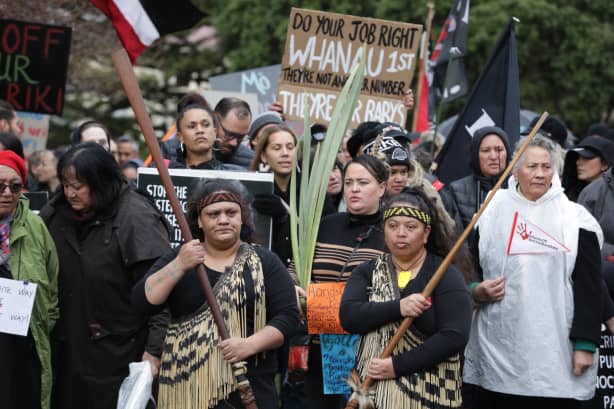 Oranga Tamariki protesters march on Parliament in Wellington