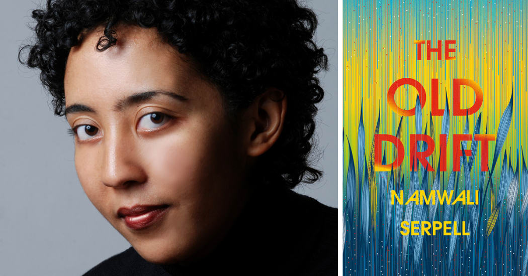 Namwali Serpell and the cover of her book "The Old Drift"