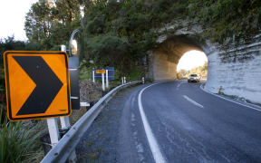 The road tunnel on Mt Messenger.