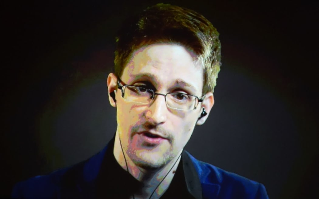 Edward Snowden talking via video link.