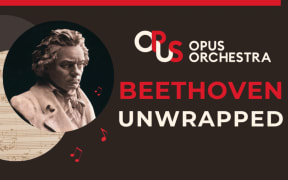 Publicity art for Opus Orchestra's Beethoven Unwrapped concerts.