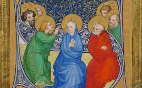 The descent of the Holy Spirit (Pentecost), 1415. Found in the collection of the Szepmuveszeti Muzeum, Budapest