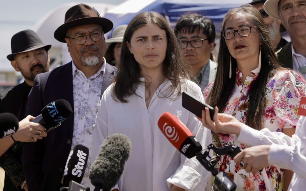 Green Party co-leader Chlöe Swarbrick at Ratana Pa.