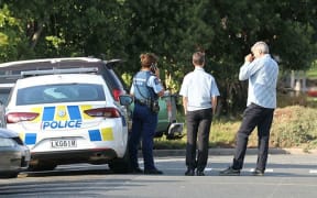 Police at the scene.