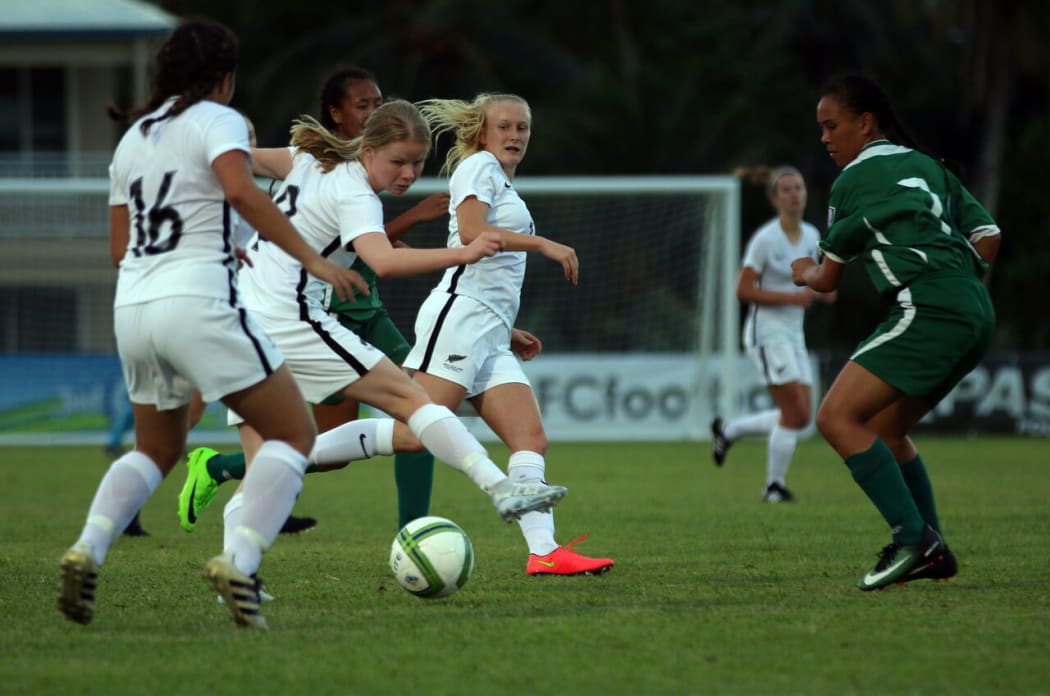 New Zealand U16 team in action against the Cook Islands