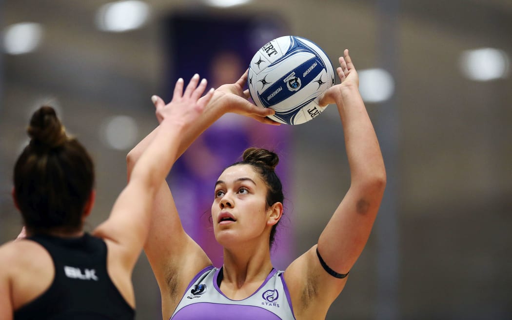 Maia Wilson of the Northern Stars shoots at goal.