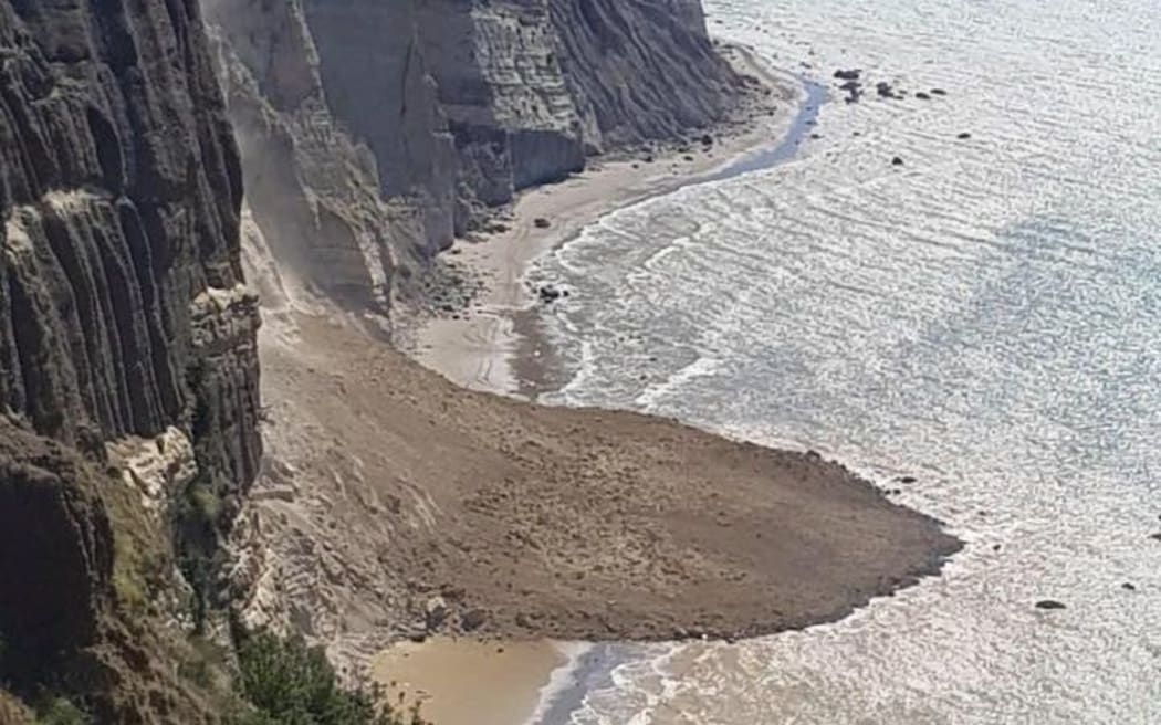 An aerial shot of the slip in Hawke's Bay.