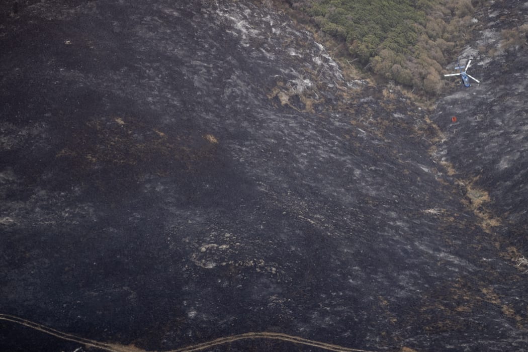 Firefighters a battling a 630 hectare fire in the Port Hills near Christchurch after it broke out on 14 February 2024. The fire remains uncontained and evacuations have taken place for nearby residents.