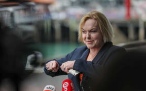 National Party leader Judith Collins holds a media conference at Stonewood Homes on 15 October, 2020.