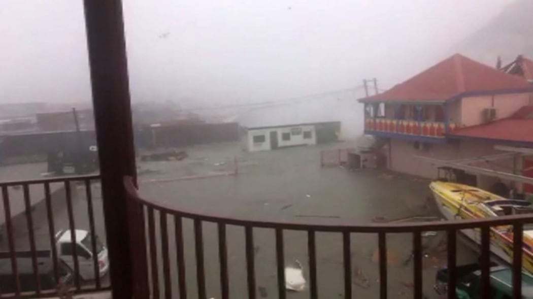 Facebook user Stefany Santacruz shared the view from her balcony on the Island of St Maarteen.