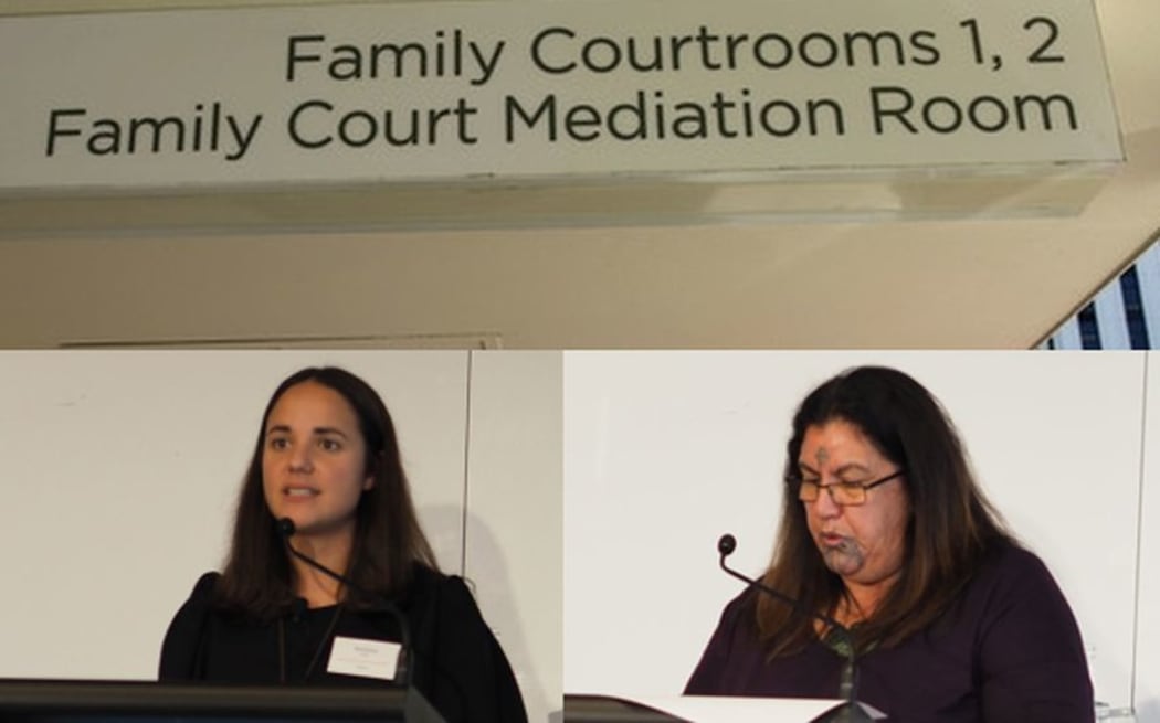 Kahui Legal senior associate Horiana Irwin-Easthope (left) and Waikato University Associate Professor Leonie Pihama spoke about issues with the Family Court at a workshop of whakapapa and whanau in public policy.