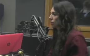 Prime Minister Jacinda Ardern in the studio.