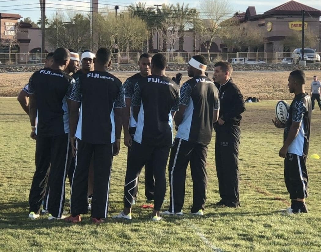 The Fiji sevens team have arrived in Las Vegas ahead of this weekend's World Series tournament.