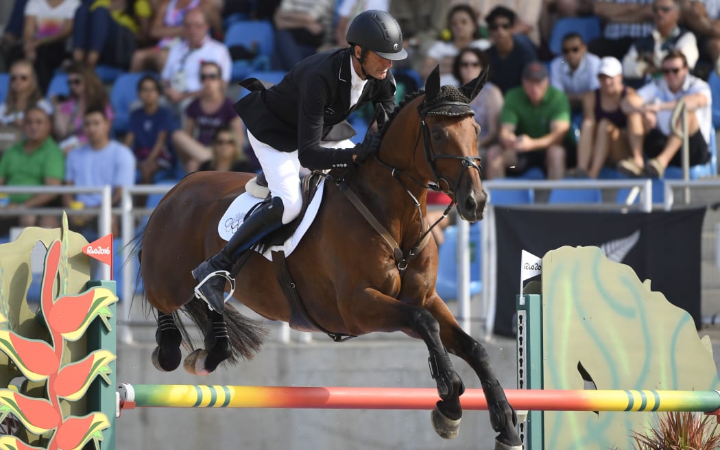 Mark Todd's Leonidas II knocked down four rails in the show jumping.